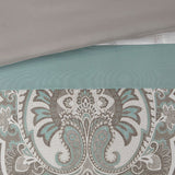 Damask Pieced Diamond 8-Piece Comforter Set, Blue