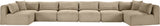Shaggy - Fabric 8 Piece Modular U-Shaped Armless Sectional