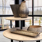 Organic Grooved Teardrop Aluminum Vase