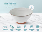 Kook Terracotta Ramen Bowls 36 oz, Set of 2