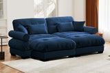CLOUDIES 94" Loveseat with 2 Ottomans