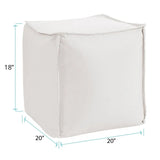 Square Pouf Seascape Natural