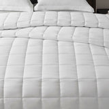 Lightweight Box Quilted All-Season White Blanket, Full/Queen