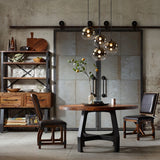 Industrial Round Dining Table with Adjustable Height *