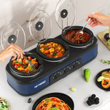 Triple 1.5QT Stainless Slow Cooker Buffet Server