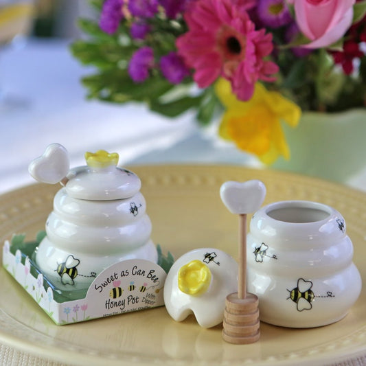 Sweet As Can Bee Ceramic Honey Pot with Dipper