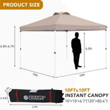 10x10 Waterproof Pop‑Up Canopy Tent, Commercial Outdoor Part
