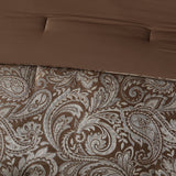Paisley 12-Piece Complete Comforter Set and Sheet Set, Taupe