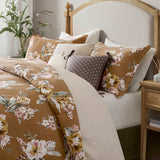 7 Piece Vintage Floral Comforter Set, Terracotta
