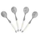 Laguiole Soup Spoons Set of 4 with Faux Ivory Handles