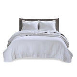 White Solid Farmhouse Reversible Quilt Set
