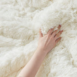 Shaggy Fur 3-Piece Comforter or Duvet Cover Set, White