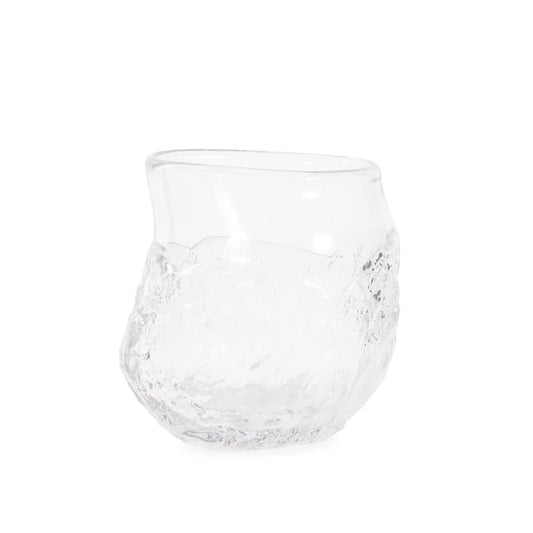 Portage Ice Clear Abstract Glass Vase- Short
