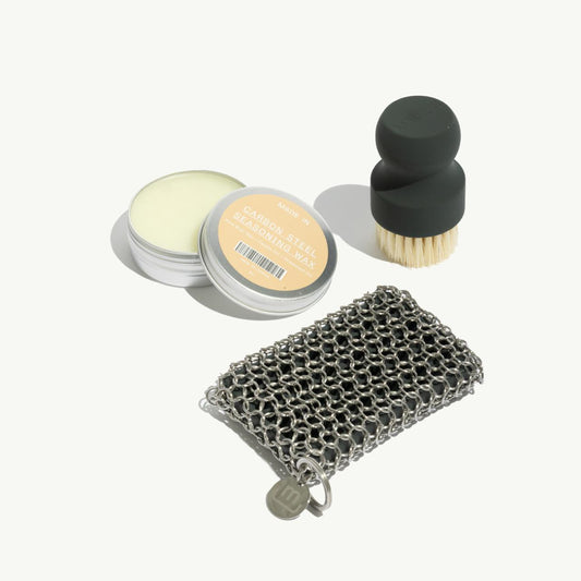 MADE IN Carbon Steel/Cast Iron Cleaning Set