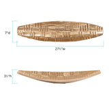 Textured Aluminum Elongated Gold Bowl- Small