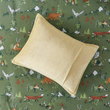 Wholesale Forest Animals 5-Piece Plush Reversible Comforter Set, Green