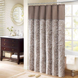 Traditional Silky Paisley Shower Curtain, Taupe