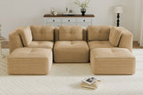 CORDELIA 116" 3-Seater High Armrest Sofa with 2 Ottomans