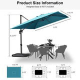 PURPLE LEAF Patio Outdoor Large Umbrella Square and Rectangular Cantilever Yard Sun Umbrellas
