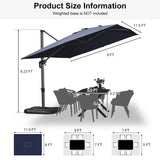 PURPLE LEAF Patio Outdoor Large Umbrella Square and Rectangular Cantilever Yard Sun Umbrellas