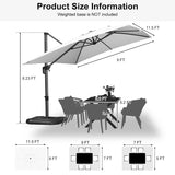 PURPLE LEAF Patio Outdoor Large Umbrella Square and Rectangular Cantilever Yard Sun Umbrellas