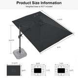 PURPLE LEAF Patio Outdoor Large Umbrella Square and Rectangular Cantilever Yard Sun Umbrellas