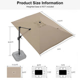 PURPLE LEAF Patio Outdoor Large Umbrella Square and Rectangular Cantilever Yard Sun Umbrellas