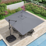 PURPLE LEAF Patio Outdoor Large Umbrella Square and Rectangular Cantilever Yard Sun Umbrellas