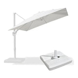 PURPLE LEAF Outdoor Patio Umbrella with Base, Best White Cantilever Umbrellas
