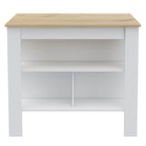 TUHOME Houston 2-Piece Kitchen Set with Cabinets, Counter and Storage Space, Modern Kitchen Furniture, 35.4"H x 40.5"W x 27.5"D, White/Light Oak