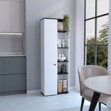 Hoyt Kitchen Pantry Storage Cabinet with Five Interior Shelves, Five Exterior Compartments, Multi-Tier Organization System for Food, Cookware and Household Essentials, Modern Space-Saving Design for Home Kitchens