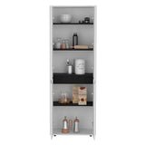 TUHOME Herrin Storage Cabinet Kitchen Pantry with Four Doors, Five Interior Shelves, Space-Saving Vertical Design for Organizing Food, Utensils and Cookware, Modern Multi-Storage Unit with Sophisticated Contemporary Style