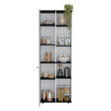 Hoyt Kitchen Pantry Storage Cabinet with Five Interior Shelves, Five Exterior Compartments, Multi-Tier Organization System for Food, Cookware and Household Essentials, Modern Space-Saving Design for Home Kitchens