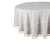 Tablecloth Round - Plaid Tablecloth with Tassels