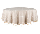Tablecloth Round - Plaid Tablecloth with Tassels
