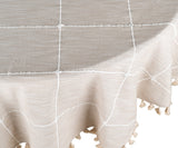 Tablecloth Round - Plaid Tablecloth with Tassels