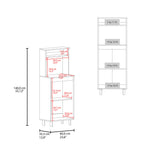 Alani Freestanding Kitchen Sideboard and Microwave Stand with Two-Door Cabinet with Interior Storage Shelves, One Upper Shelf and Compact Countertop