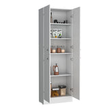 Lynch 71-Inch High Kitchen Pantry Storage Cabinet with Four Doors, Five Adjustable Shelves, Freestanding Cupboard for Dining Room, Living Room, Laundry or Multifunctional Home Organization and Space-Saving Storage Solutions