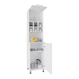 Attica 80" High Double Door Kitchen Pantry Cabinet with Six Spice Cubbies, Four Spacious Shelves, Large Storage Cabinets for Kitchen, Garage, Laundry Room or Home Organization