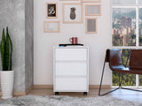 Tuhome Artemisa 3 Drawer Filing Cabinet with Four Casters, Superior Top, Mobile or Stationary Storage Solution for Office