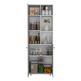 TUHOME Konik 67-Inch High Storage Cabinet Kitchen Pantry with Three Interior Doors, Three Exterior Shelves, Space-Saving Vertical Organization for Food, Utensils and Household Essentials, Modern Multi-Use Storage Unit