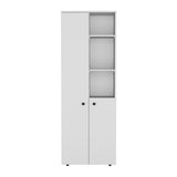 TUHOME Konik 67-Inch High Storage Cabinet Kitchen Pantry with Three Interior Doors, Three Exterior Shelves, Space-Saving Vertical Organization for Food, Utensils and Household Essentials, Modern Multi-Use Storage Unit