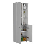 TUHOME Konik 67-Inch High Storage Cabinet Kitchen Pantry with Three Interior Doors, Three Exterior Shelves, Space-Saving Vertical Organization for Food, Utensils and Household Essentials, Modern Multi-Use Storage Unit