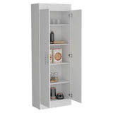 TUHOME Nepal Pantry Cabinet with Two-Door Vertical Storage, Five Spacious Interior Shelves, Easy-Access Handles, Space-Efficient Design for Organizing Groceries, Kitchenware and Everyday Essentials in Modern Kitchens