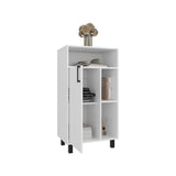 Bryce Base Cabinet, Compact Organizer with One Door, Multiple Open Shelves, and Top Display Space, Modern Freestanding Storage Cabinet for Books, Accessories, and Everyday Essentials, Ideal for Small Rooms