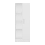 TUHOME Austin Storage Broom Closet with Magnetic-Closure Doors, Tall Multi-Purpose Utility Cabinet for Cleaning Supplies, Durable Engineered Wood Construction and Space-Saving Design