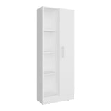 TUHOME Austin Storage Broom Closet with Magnetic-Closure Doors, Tall Multi-Purpose Utility Cabinet for Cleaning Supplies, Durable Engineered Wood Construction and Space-Saving Design