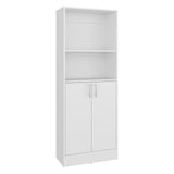 Juls Multipurpose Storage Pantry with Two Upper Open Storage Shelves and, Two Door Cabinet with Interior Storage for Kitchen, Laundry Room or Living Room