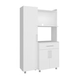 Pantress Complete Kitchen Pantry and Microwave Cabinet with One Door Side Kitchen Storage Cabinet, Compact Countertop, One Drawer, One Small Cabinet and, One Open Shelf