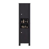 Vanessa Bathroom Cabinet with Auxiliary Storage, Modern Freestanding Organizer with Open Shelves and Closed Cabinet, Space-Saving Bathroom Storage Solution for Small Spaces, Wengue Finish